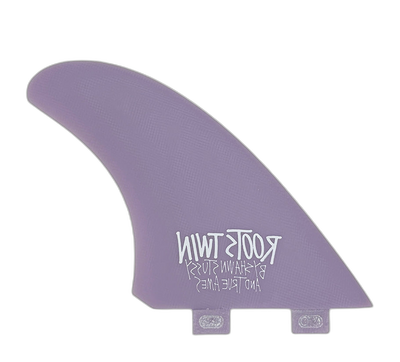 Stüssy Roots Twin - FCS Compatible (Solid Fiberglass) surfboard fin in Pur by True Ames - Pemulis Water & Power