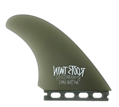 Stüssy Roots Twin - Futures Compatible (Solid Fiberglass) surfboard fin in Smoke by True Ames - Pemulis Water & Power