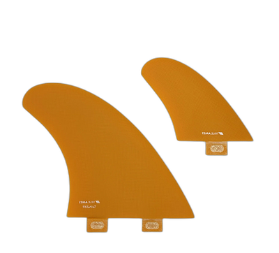 TA Twinzer - FCS Compatible (Solid Fiberglass) surfboard fin in Gold by True Ames - Pemulis Water & Power