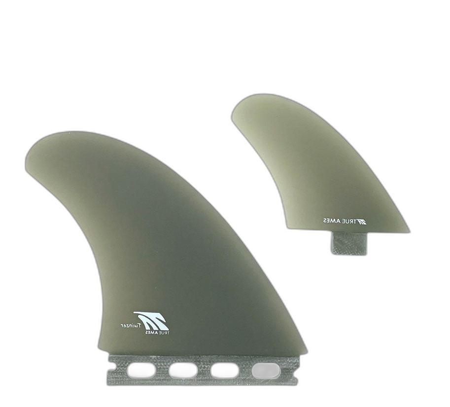 TA Twinzer - FCS / Futures Compatible (Solid Fiberglass) surfboard fin in Smk by True Ames - Pemulis Water & Power
