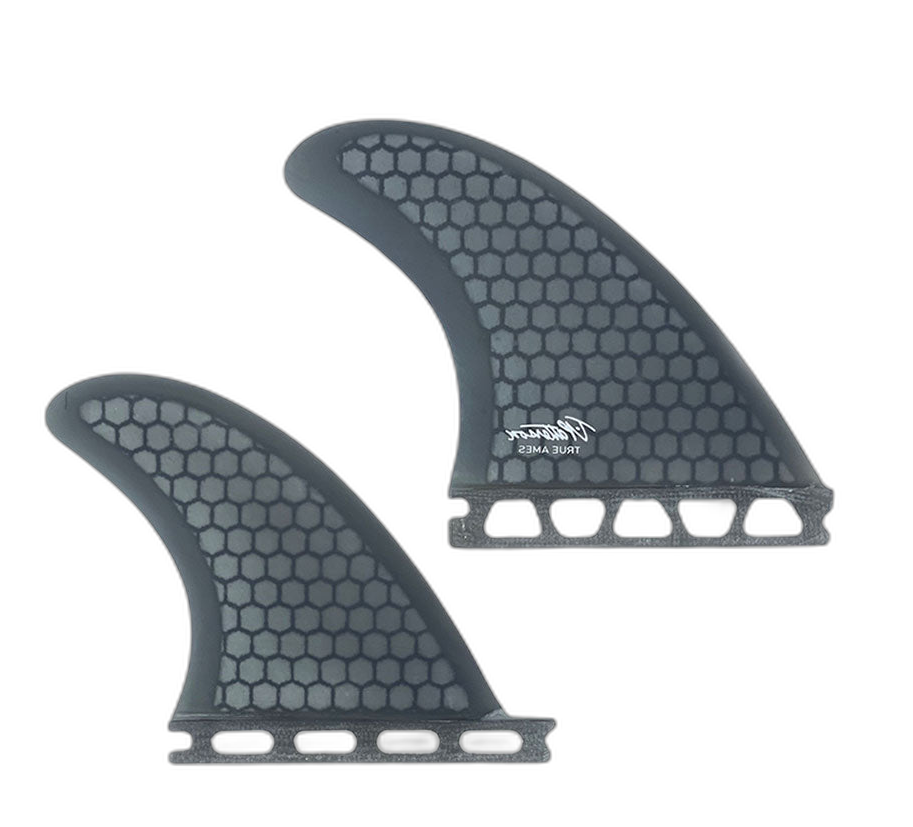 Timmy Patterson Quad - Futures Compatible (Hexcore) surfboard fin in Smoke Hexcore by True Ames - Pemulis Water & Power