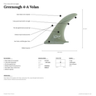 True Ames Greenough 4A Volan Fin specs diagram - hand-laid volan construction