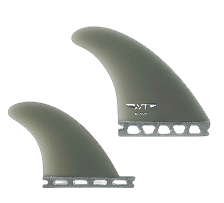 Tyler Warren Quad - Futures Compatible (Solid Fiberglass) surfboard fin in Smoke by True Ames - Pemulis Water & Power