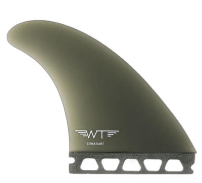 Tyler Warren Tri - Futures Compatible (Solid Fiberglass) surfboard fin in Smoke by True Ames - Pemulis Water & Power