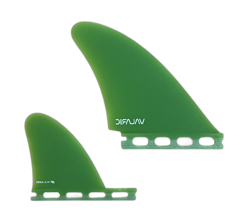 Valaric Quad - Futures Compatible (Solid Fiberglass) surfboard fin in Grn by True Ames - Pemulis Water & Power