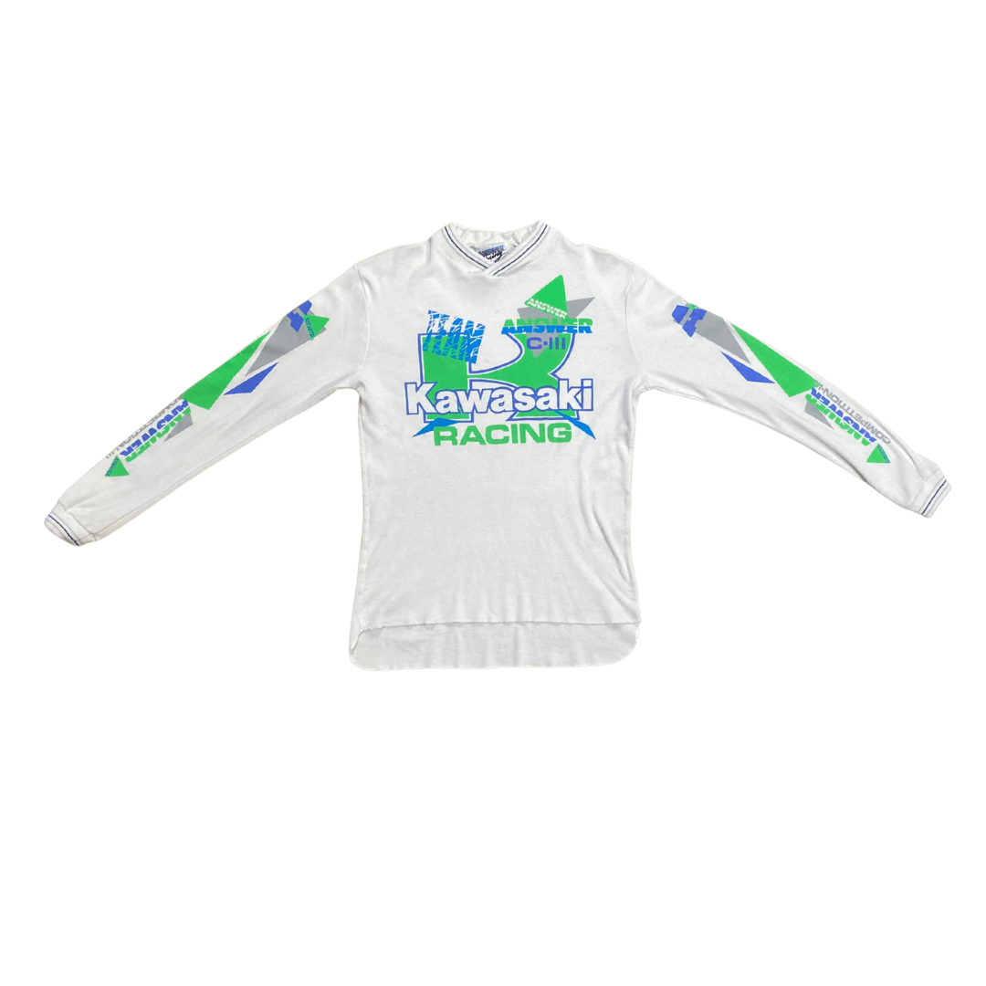 Vintage White Kawasaki Jersey - Pemulis Water & Power