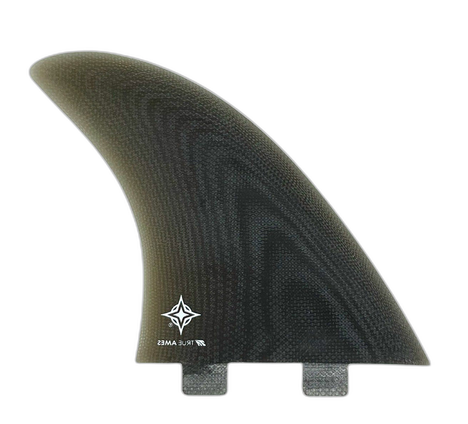 Wayne Rich Twins - FCS Compatible (Solid Fiberglass) surfboard fin in Smk by True Ames - Pemulis Water & Power