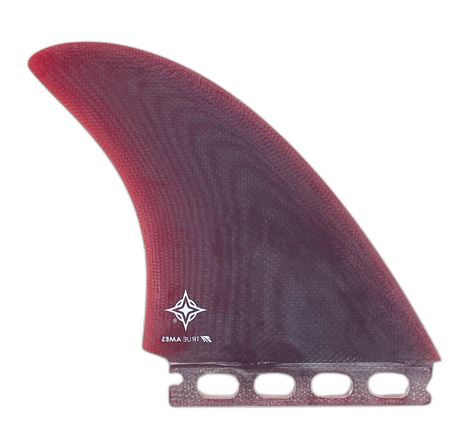 Wayne Rich Twins - Futures Compatible (Solid Fiberglass) surfboard fin in Red by True Ames - Pemulis Water & Power