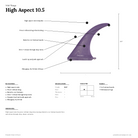 Wild Things High Aspect 10.5 Fin specs diagram - power without drag